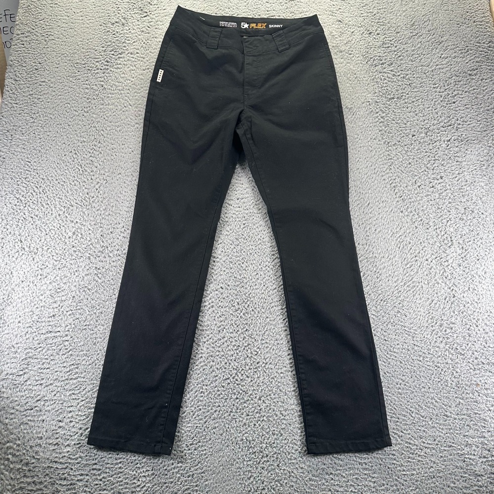 Fivestar Pant Womens 7 Black Cotton Chino Skinny Stretch Preppy Classic Business